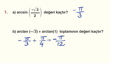 Acil Matematik Ayt Matematik Soru Bankasi Trigonometri Ters Trigonometrik Fonksiyonlar Periyot Grafik On Calisma Sorulari A Cozumleri Matematik Kitap Cozumleri Matematik Kalesi