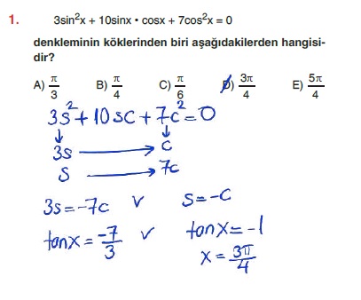 Acil Matematik Ayt Matematik Soru Bankasi Trigonometrik Denklemler Test 2 A Cozumleri Matematik Kitap Cozumleri Matematik Kalesi