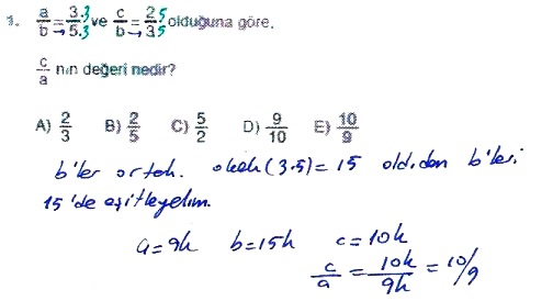 esen 9 sinif fasikul oran oranti test 1 cozumleri matematik kitap cozumleri matematik kalesi