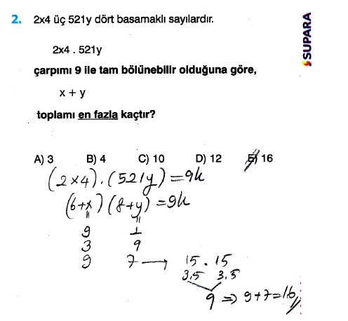 Supara Tyt Bolunebilme Test 3 Matematik Kitap Cozumleri Matematik Kalesi